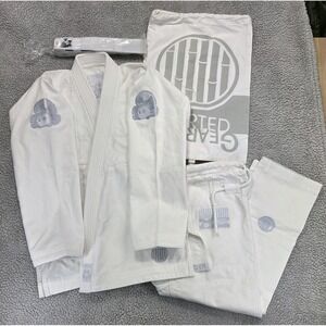 Inverted Gear Starter Panda Sz A0 GI Brazilian Jiu-jitsu Training White Uniform